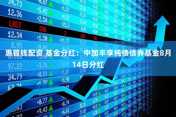 惠管钱配资 基金分红：中加丰享纯债债券基金8月14日分红