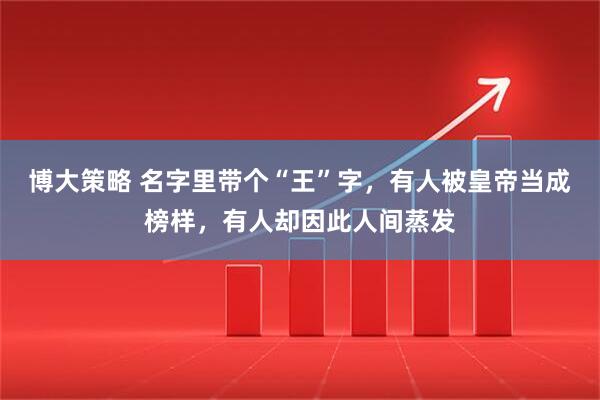 博大策略 名字里带个“王”字，有人被皇帝当成榜样，有人却因此人间蒸发